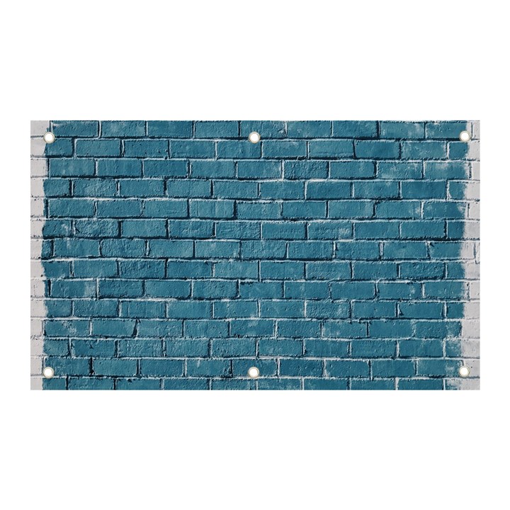 White And Blue Brick Wall Banner and Sign 5  x 3 