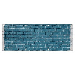 White And Blue Brick Wall Banner And Sign 8  X 3  by artworkshop