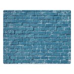 White And Blue Brick Wall One Side Premium Plush Fleece Blanket (Large) 80 x60  Blanket Front