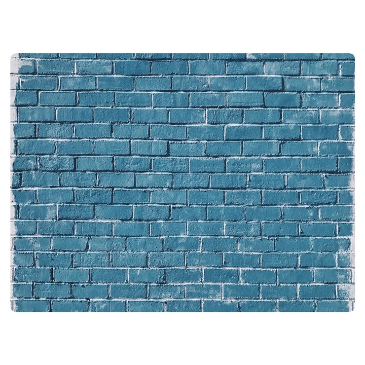 White And Blue Brick Wall One Side Premium Plush Fleece Blanket (Extra Small)