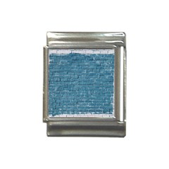 White And Blue Brick Wall Italian Charm (13mm)