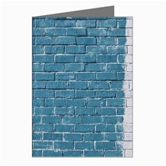 White And Blue Brick Wall Greeting Cards (pkg Of 8) by artworkshop