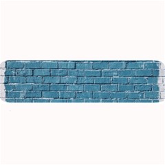 White And Blue Brick Wall Large Bar Mat by artworkshop