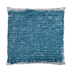 White And Blue Brick Wall Standard Cushion Case (one Side) by artworkshop