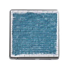 White And Blue Brick Wall Memory Card Reader (square 5 Slot) by artworkshop