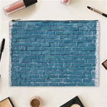 White And Blue Brick Wall Cosmetic Bag (XL) Front