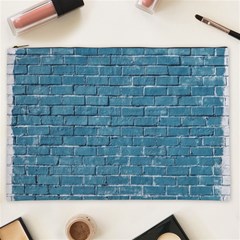 White And Blue Brick Wall Cosmetic Bag (xxl) by artworkshop