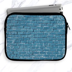 White And Blue Brick Wall Apple Ipad 2/3/4 Zipper Cases by artworkshop