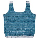 White And Blue Brick Wall Full Print Recycle Bag (XL) Front