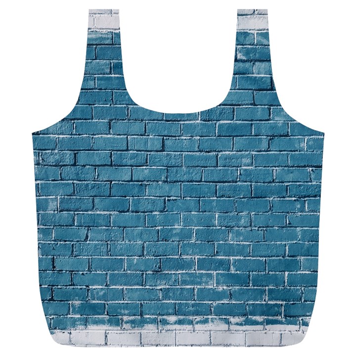 White And Blue Brick Wall Full Print Recycle Bag (XL)