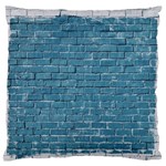 White And Blue Brick Wall Large Premium Plush Fleece Cushion Case (One Side) Front