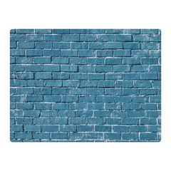 White And Blue Brick Wall Premium Plush Fleece Blanket (mini) by artworkshop