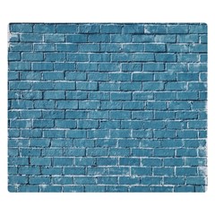 White And Blue Brick Wall Premium Plush Fleece Blanket (small) by artworkshop