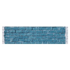 White And Blue Brick Wall Oblong Satin Scarf (16  X 60 ) by artworkshop