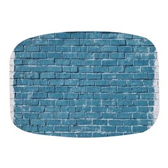 White And Blue Brick Wall Mini Square Pill Box by artworkshop