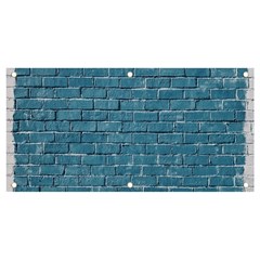 White And Blue Brick Wall Banner And Sign 4  X 2 