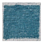 White And Blue Brick Wall Banner and Sign 4  x 4  Front