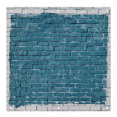 White And Blue Brick Wall Banner And Sign 4  X 4  by artworkshop