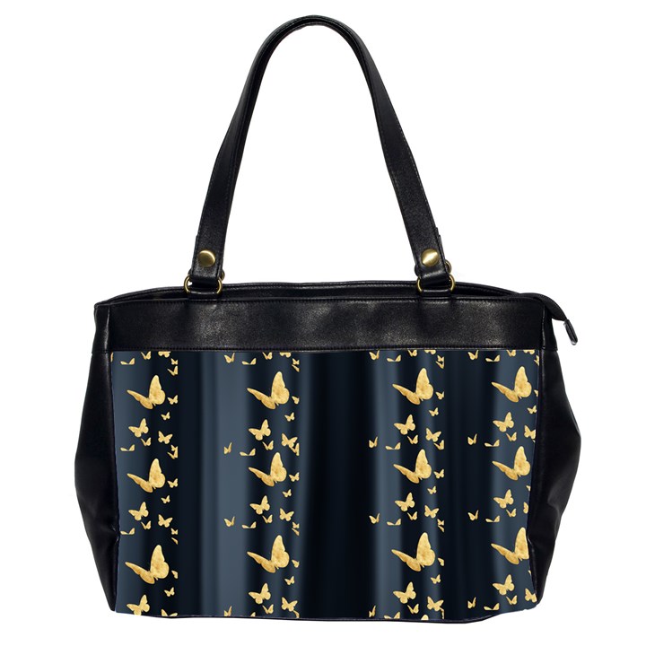 Golden Butterflies  Oversize Office Handbag (2 Sides)