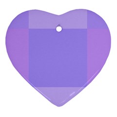 Pixel Plaid Lilac Lavender Mauve Violet Purple  Ornament (heart) by Mazipoodles