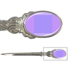 Pixel Plaid Lilac Lavender Mauve Violet Purple  Letter Opener by Mazipoodles