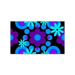 Flowers Pearls And Donuts Blue Purple Black Sticker (Rectangular) Front