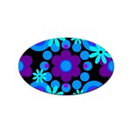 Flowers Pearls And Donuts Blue Purple Black Sticker Oval (100 pack) Front