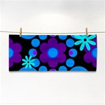 Flowers Pearls And Donuts Blue Purple Black Hand Towel Front