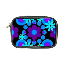 Flowers Pearls And Donuts Blue Purple Black Coin Purse by Mazipoodles