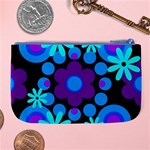 Flowers Pearls And Donuts Blue Purple Black Large Coin Purse Back