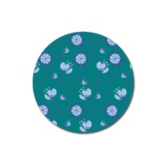 Floral-seamless-pattern Magnet 3  (Round)