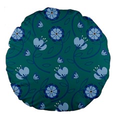 Floral-seamless-pattern Large 18  Premium Round Cushions