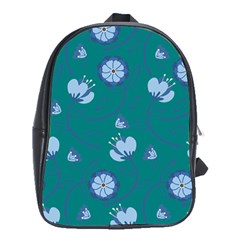 Floral-seamless-pattern School Bag (XL)