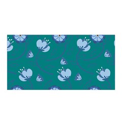 Floral-seamless-pattern Satin Wrap 35  x 70 