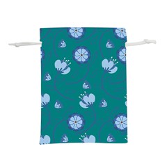 Floral-seamless-pattern Lightweight Drawstring Pouch (M)