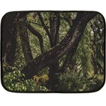 Botanical Motif Trees Detail Photography One Side Fleece Blanket (Mini) 35 x27  Blanket