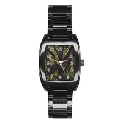 Botanical Motif Trees Detail Photography Stainless Steel Barrel Watch