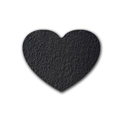 Black Wall Texture Rubber Heart Coaster (4 Pack) by artworkshop