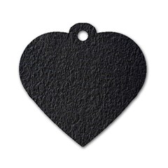 Black Wall Texture Dog Tag Heart (two Sides) by artworkshop