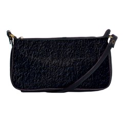 Black Wall Texture Shoulder Clutch Bag by artworkshop