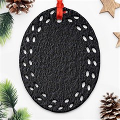 Black Wall Texture Oval Filigree Ornament (two Sides)