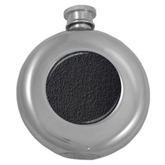 Black Wall Texture Round Hip Flask (5 Oz) by artworkshop