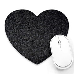 Black Wall Texture Heart Mousepad by artworkshop