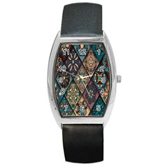 Flower Texture Barrel Style Metal Watch by artworkshop