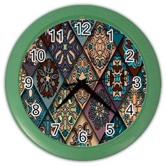 Flower Texture Color Wall Clock by artworkshop