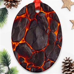 Lava Volcanic Rock Texture Ornament (oval) by artworkshop