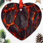 Lava Volcanic Rock Texture Ornament (Heart) Front