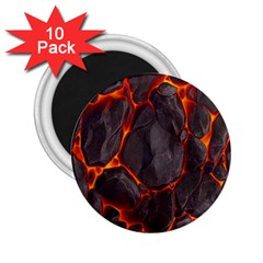 Lava Volcanic Rock Texture 2 25  Magnets (10 Pack)  by artworkshop