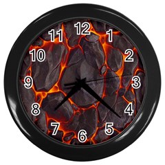 Lava Volcanic Rock Texture Wall Clock (black) by artworkshop