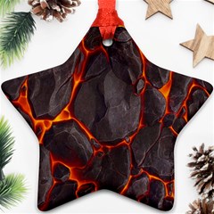 Lava Volcanic Rock Texture Ornament (star) by artworkshop